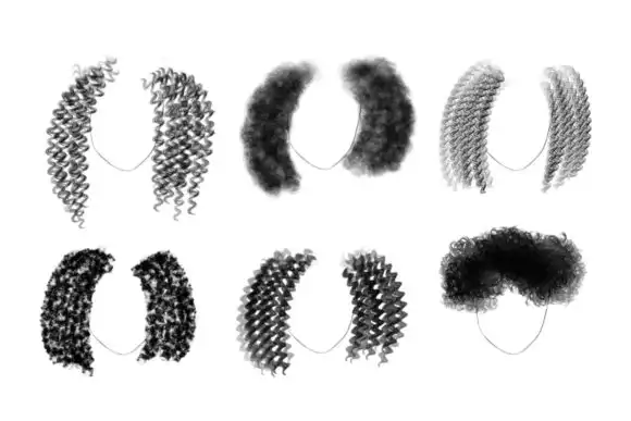 13 Procreate Afro Hair Brushes (set 2) 3 074029