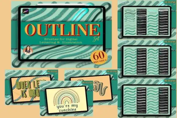 131 Ribbon and Outline Procreate Bundle 3 074029