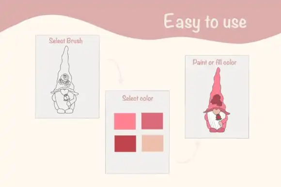 14 Valentine Gnomes Procreate Brush Stamp 7 073425