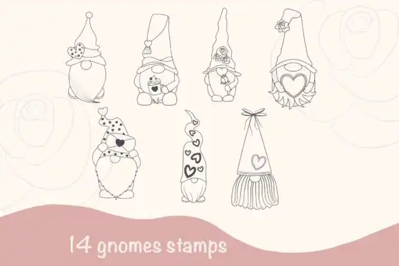 14 Valentine Gnomes Procreate Brush Stamp 5 073425