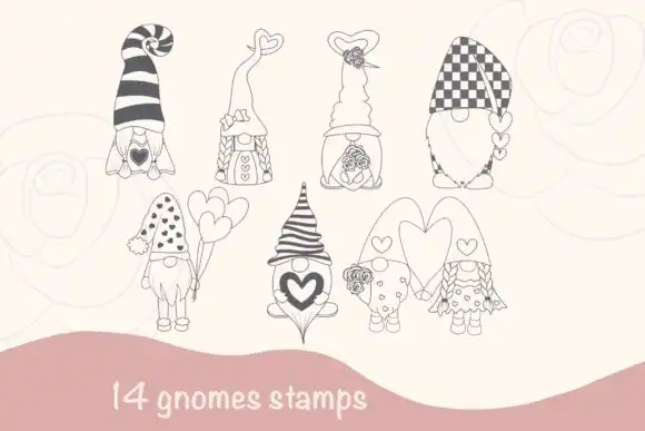 14 Valentine Gnomes Procreate Brush Stamp 3 073425
