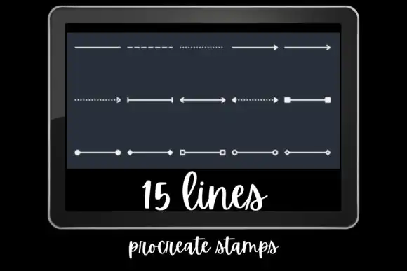 15 Lines Procreate Stamps