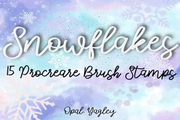 15 Snowflakes Procreate Stamps