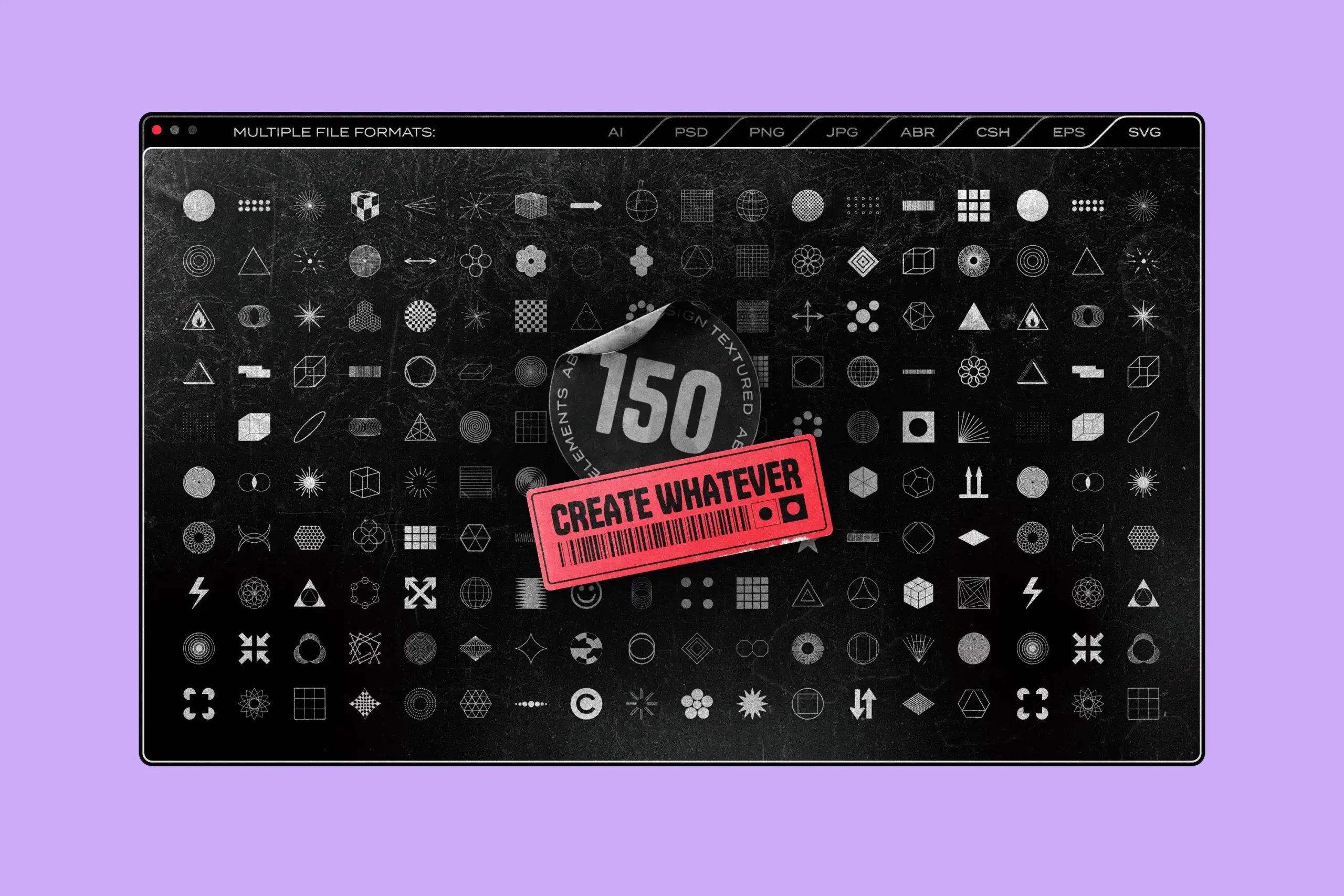 150 RETRO-FUTURISTIC TEXTURED SHAPES PACK 20 074029