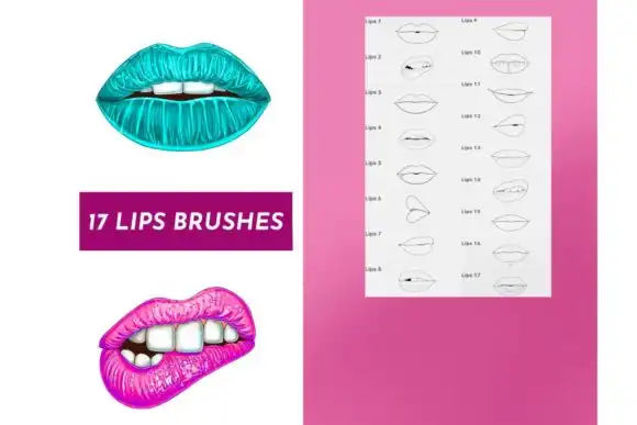17 Lips Stamps for Procreate