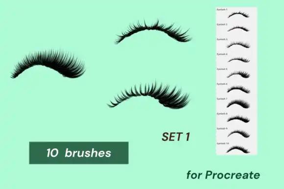 20 Eyelashes Brushes for Procreate 4 074029