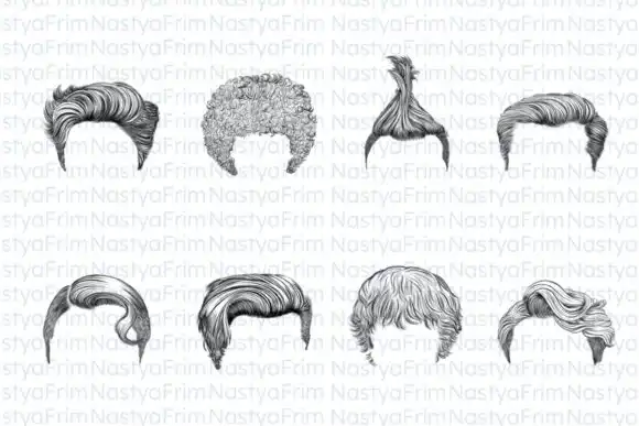 20 Hair Man Stamps for Procreate 5 074029