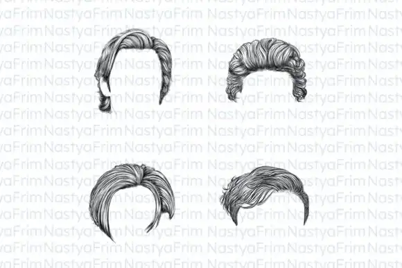20 Hair Man Stamps for Procreate 3 074029
