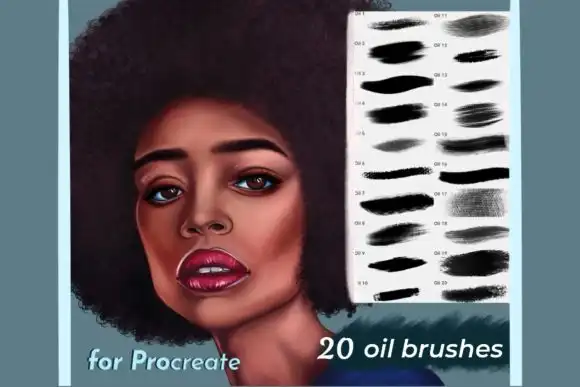20 Oil Brushes for Procreate