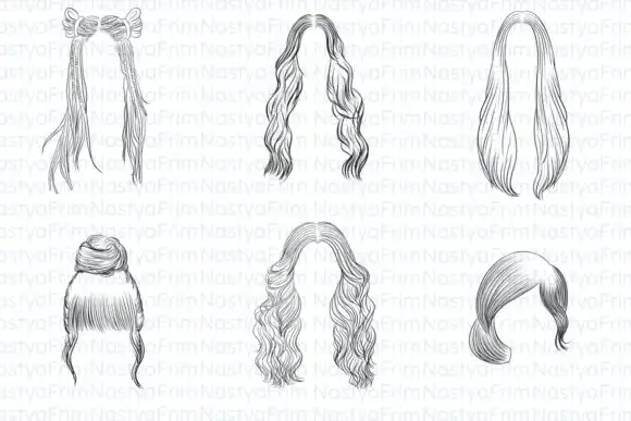20 Procreate Hair Brushes (set 4) 3 074029