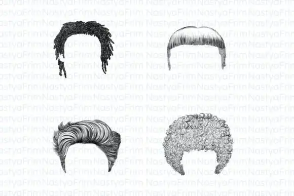 20 Procreate Hair Brushes (set 4) 4 074029