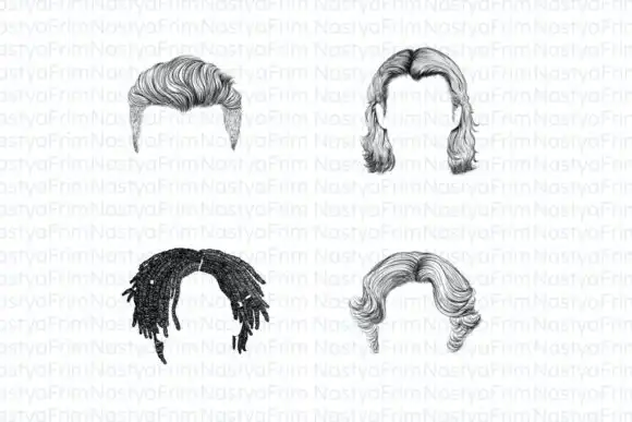 20 Procreate Hair Stamps (set 1 + Set 1) 3 074029