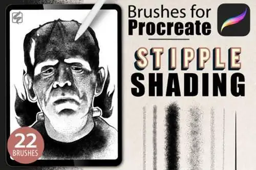 22 Procreate Brushes - Stipple Shading