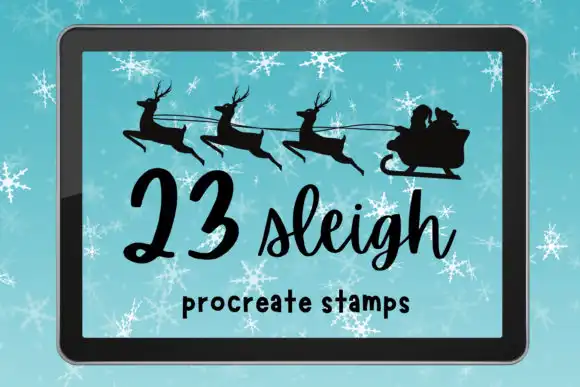 23 Sleigh Procreate Stamps Christmas