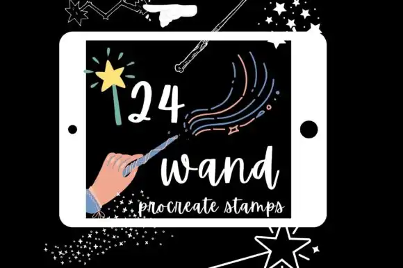 24 Wizard's Wand Procreate Stamps