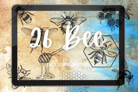 26 Bee Procreate Stamps
