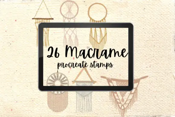 26 Boho Macrame Procreate Stamps