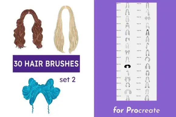 30 Procreate Hair Brushes