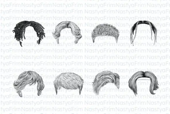 30 Procreate Hair Man Brushes 3 074029