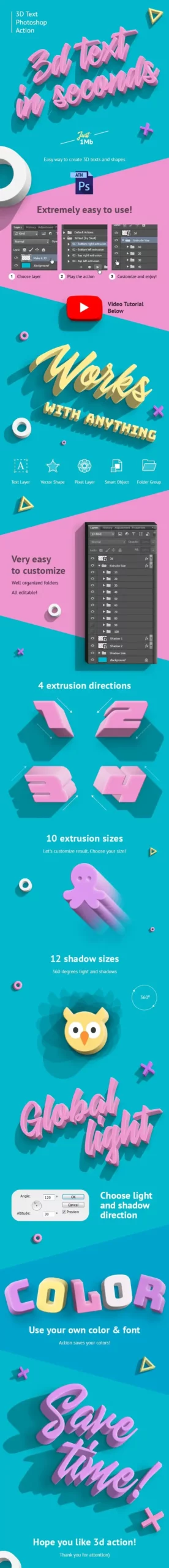 3D Photoshop Action