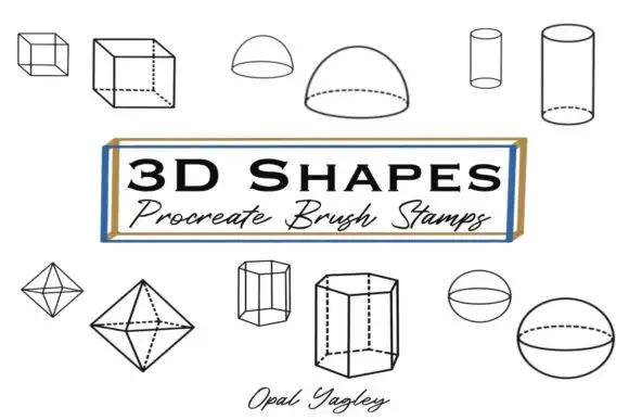 3D Shapes Procreate Brush Stamps