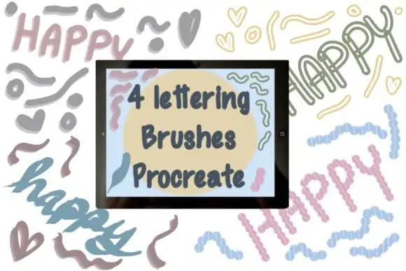 4 Lettering Brushes Pack for Procreate