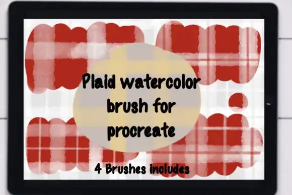 4 Plaid Watercolor Brush for Procreate