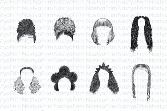 40 Procreate Afro Hair Stamps 5 074029