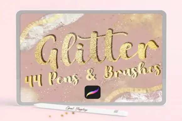 44 Procreate Glitter Brushes and Pens