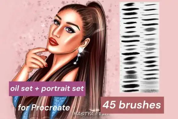 45 Procreate Portrait Oil Brushes