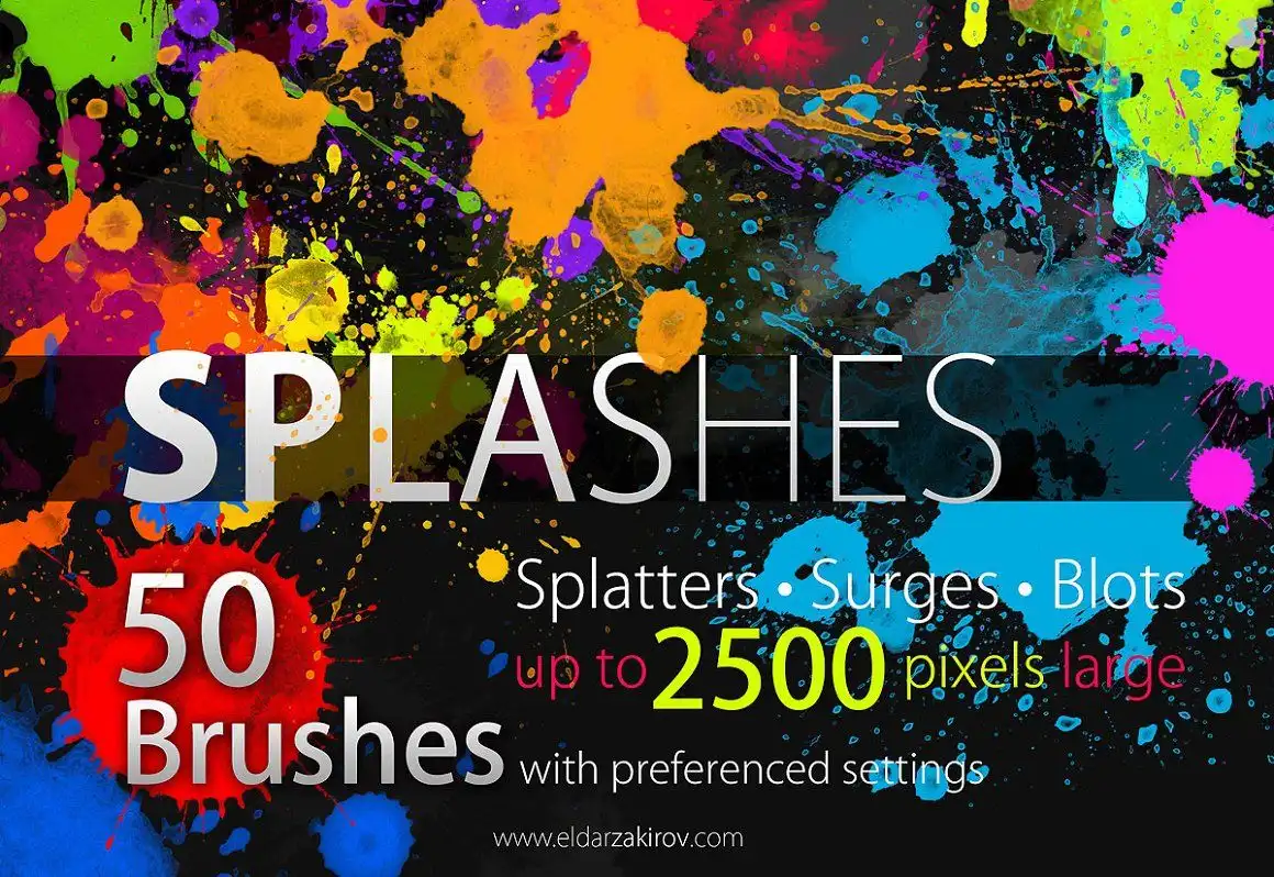 50 HQ SPLASHES PS Brush Set
