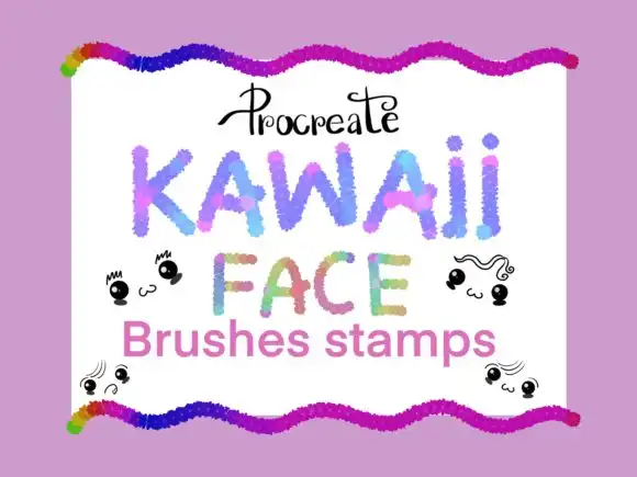 60 Kawaii Face Brushes Procreate