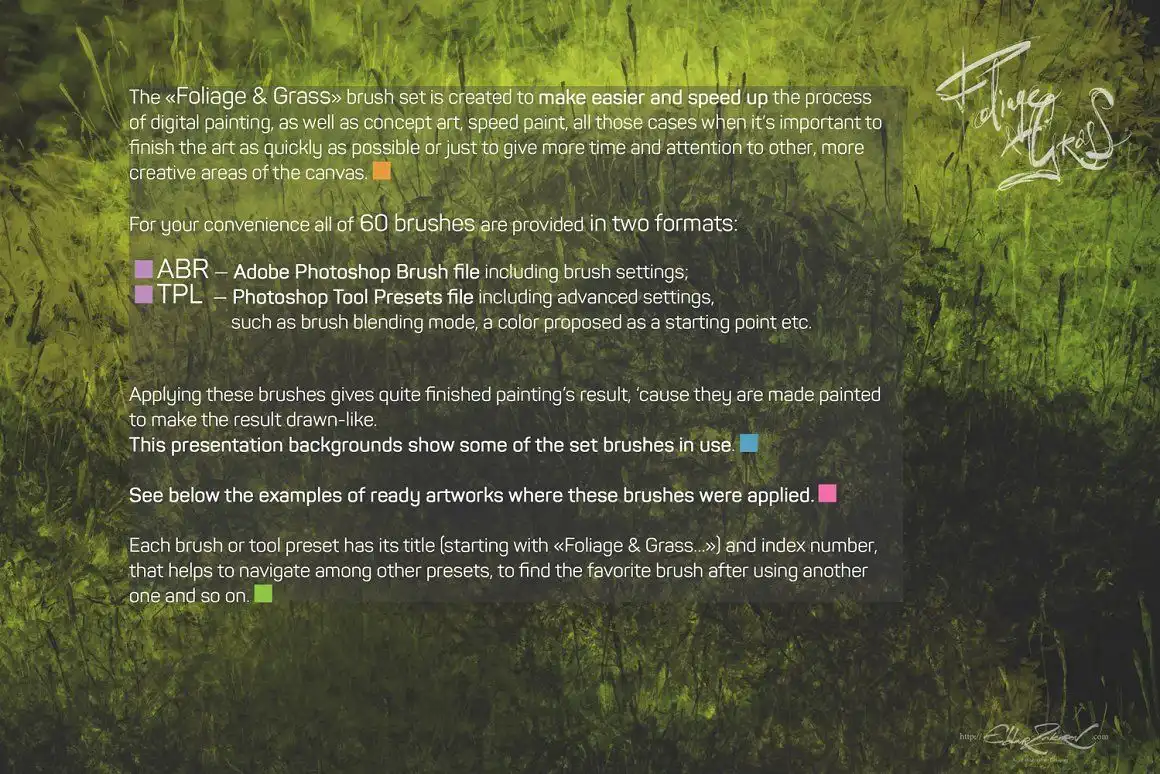 60 Photoshop Foliage & Grass brushes 6 072507