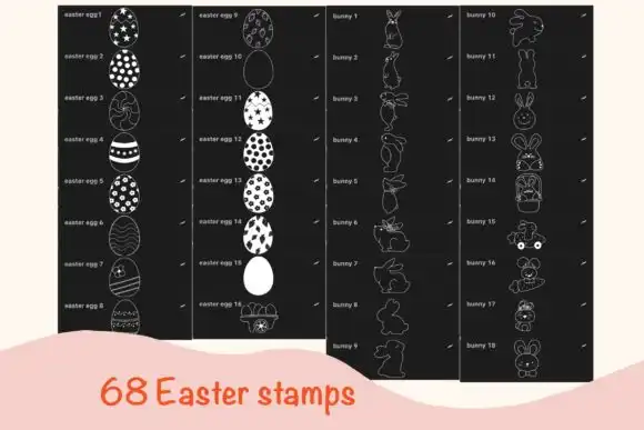 68 Easter Procreate Brush Stamps 3 073425