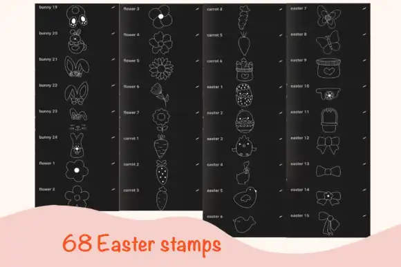 68 Easter Procreate Brush Stamps 2 073425