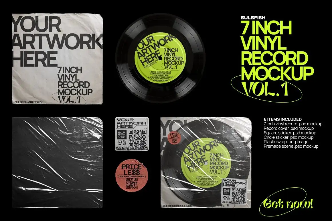 7 Inch Vinyl Record - Mockups Bundle 7 073425