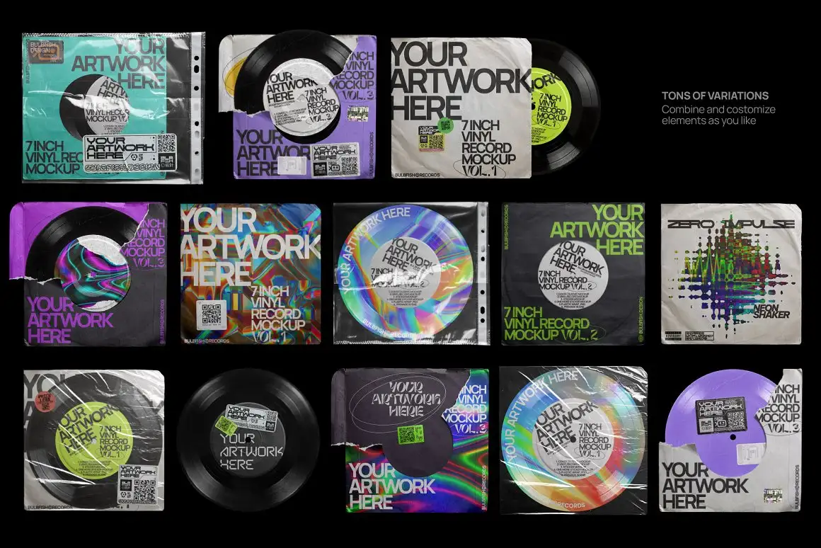 7 Inch Vinyl Record - Mockups Bundle 6 073425