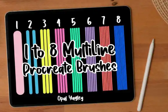 8 MultiLine Procreate Brushes