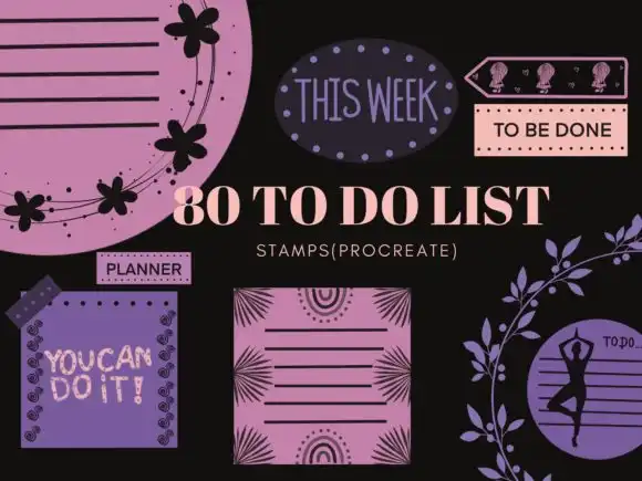 80 to Do List Stamps (Procreate )