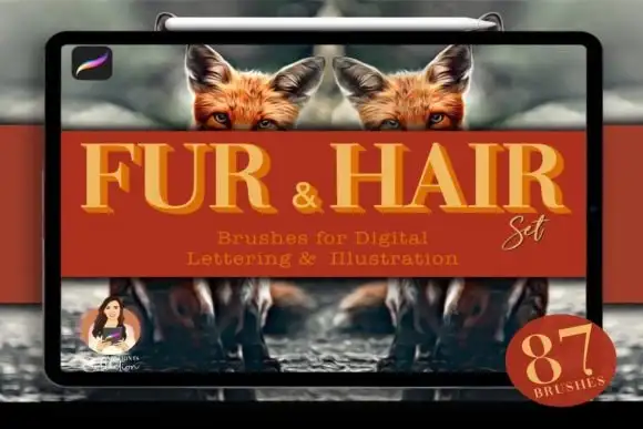 87 Fur & Hair Procreate Brush Set