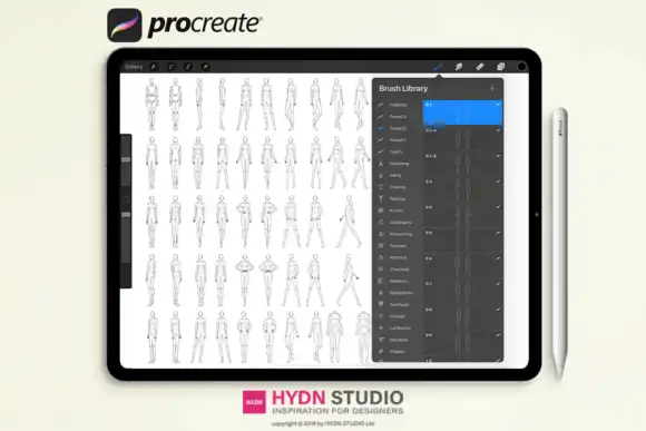 9 Head Body Pose Set Procreate Stamp