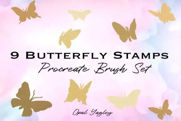 9 Butterfly Brush Stamps for Procreate