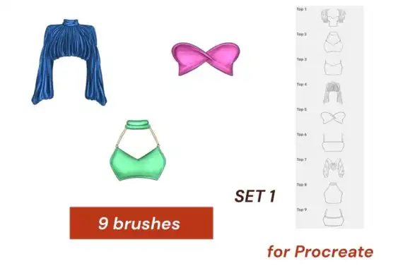 9 Tops Brushes for Procreate
