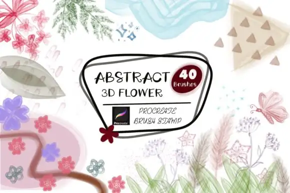 Abstract 3D Flower Procreate Brush Stamp