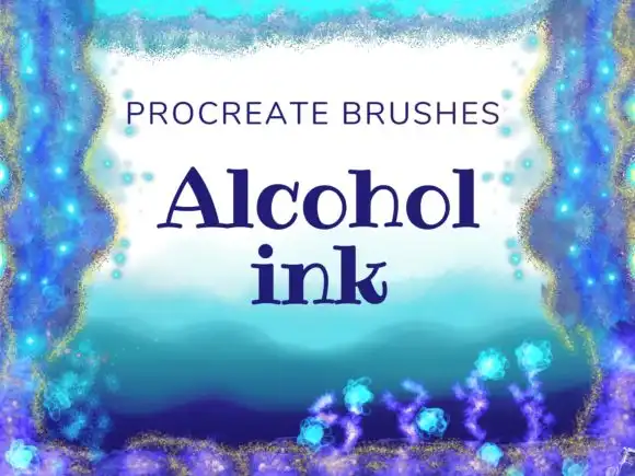 Alcohol Ink Brushes, 80 Procreate Brushes