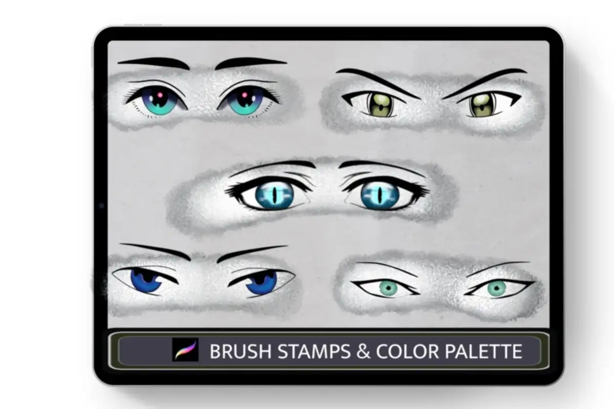 Anime Eyes 30 Procreate Brush Stamps 7 073659