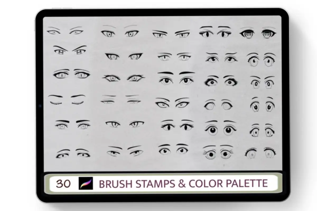 Anime Eyes 30 Procreate Brush Stamps 4 073668