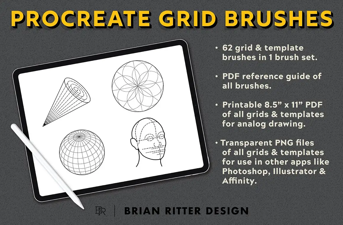 BRD Drawing Grid Brushes for Procreate