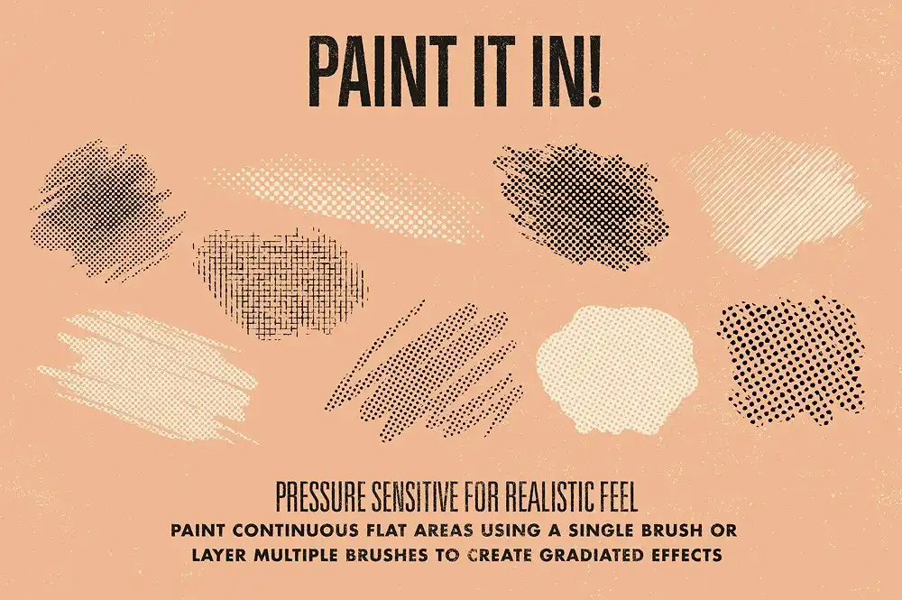 Beat Tones Halftone Brushes for Photoshop 11 072370