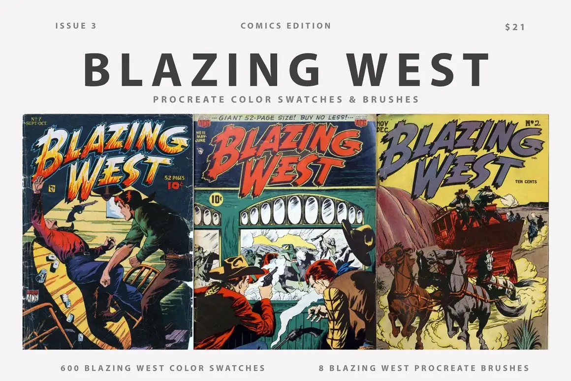Comic Series Procreate Brushes Blazing West